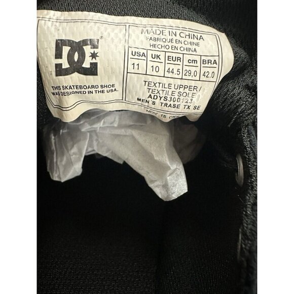 DC Shoes Trase TX SE Mens Size 11 Skateboarding Shoes Black New - Picture 16 of 17